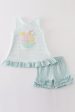 Blue stripe sailboat embroidery girl set Online