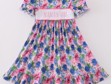 Blooming love MAMA S GIRL embroidery girl dress Fashion