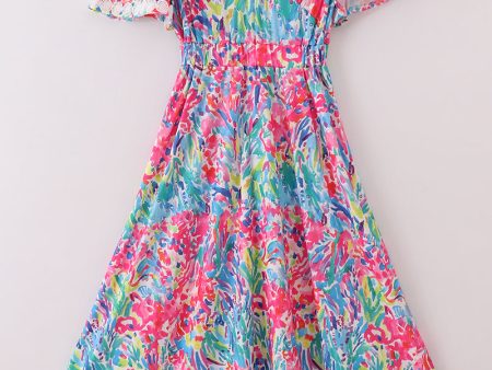 Vibrant floral lace mom dress Sale