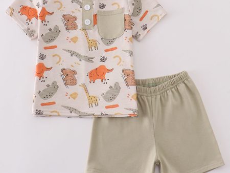 Animal print boy set Cheap