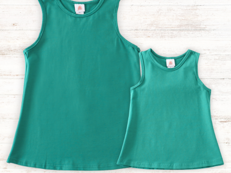 Teal blank basic kids teens adult tank top For Sale