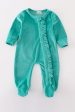 Turquoise velvet girl romper Online