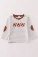 Brown football french knot stripe boy top Fashion