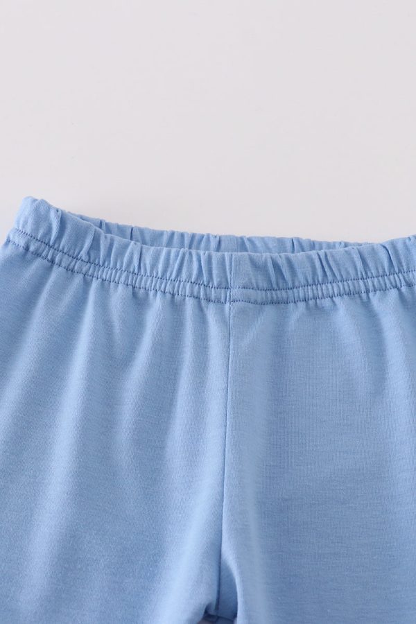 Blue bow girl pants set Hot on Sale