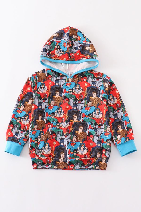 Blue character boy hoodie Cheap