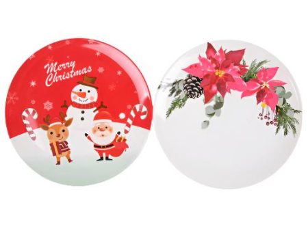 WHOLESALE HX KOCINA XMAS MELAMINE LUNCH PLATE ASST 8 SOLD BY CASE Discount