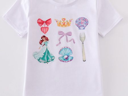 White princess print girl top Supply