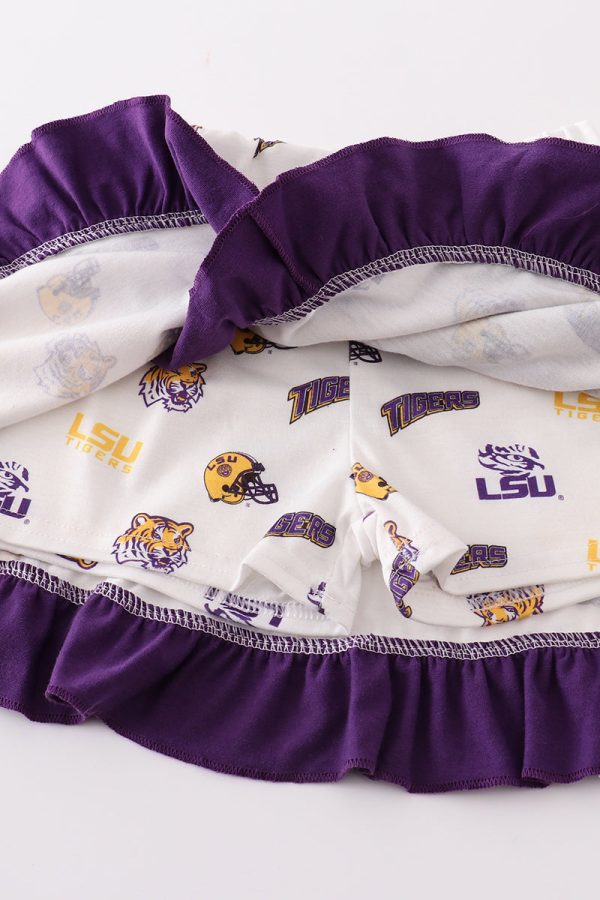 Yellow tiger applique LSU girl set Online