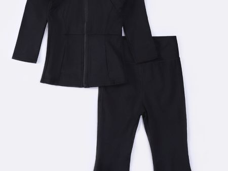 Black girl active flare pants set For Sale