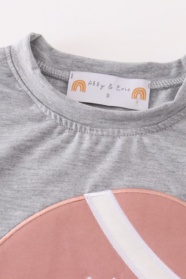 Grey football applique boy top Online