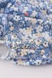 Blue delicate floral smocked girl bubble Online