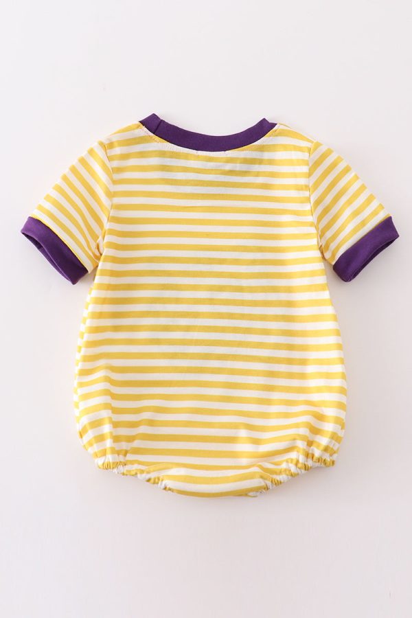 Yellow tiger embroidery LSU boy bubble Fashion