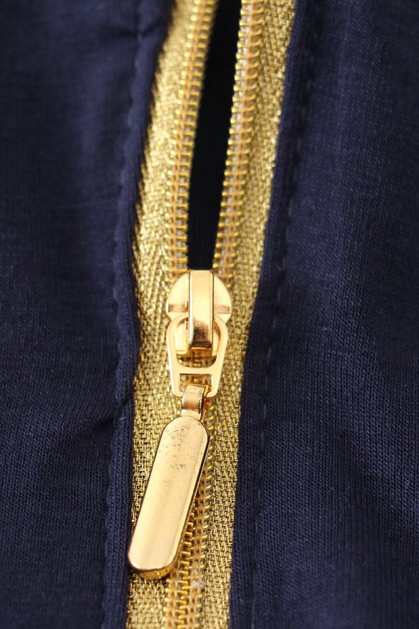 Navy character embroidery zip boy pullover Sale