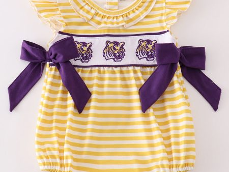 Yellow tiger embroidery LSU girl bubble Online Hot Sale