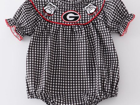 Black georgia embroidery gingham girl bubble Sale