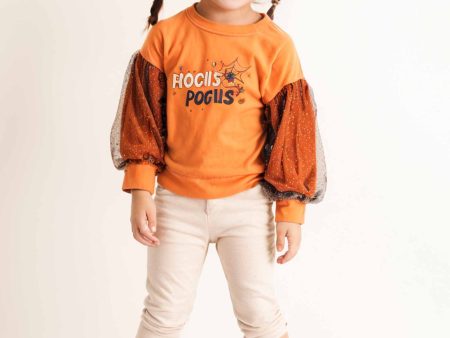 Orange  HOCUS POCUS  girl top For Sale