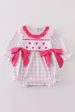 Valentine s day heart embroidery girl plaid bubble Cheap