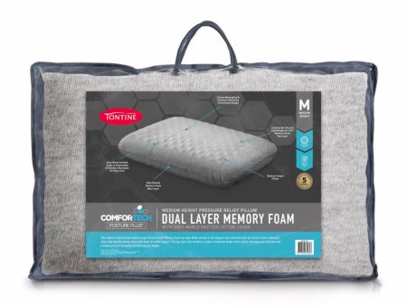 Comfortech Dual Layer Memory Foam Pillow - Medium For Discount