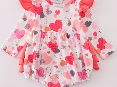 Pink valentine heart ruffle girl bubble Hot on Sale