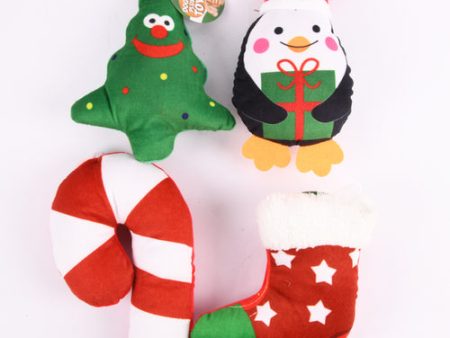 WHOLESALE HX XMAS DOG TOY PLUSH ASST STOCKING IN PDQ SOLD BY CASE For Discount