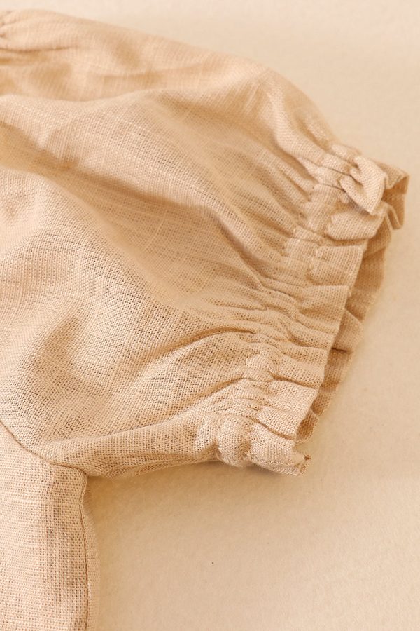 Beige linen button dress Online now