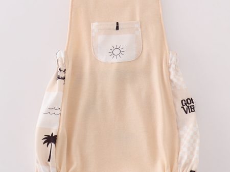 Beige Summer Vibes Patchwork boy bubble Hot on Sale