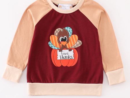 Turkey print boy top For Sale