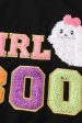 Black halloween MOM&GIRL BOO chenille patch top Cheap