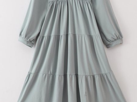 Blue tiered mom dress Online